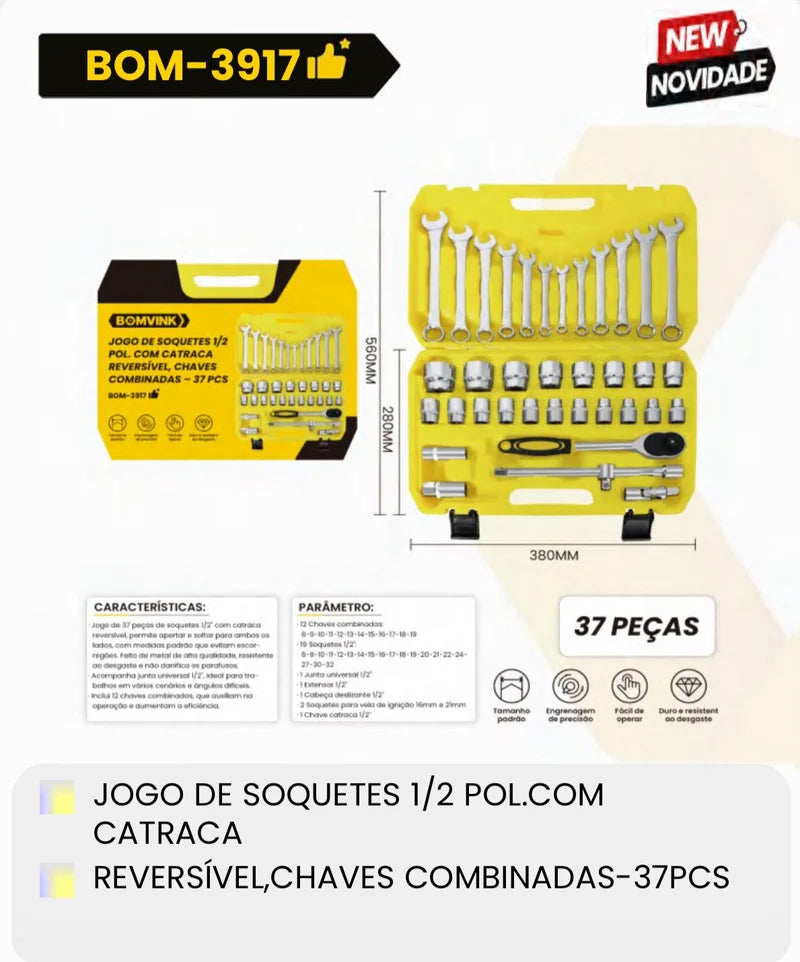 JOGO DE SOQUETE BOM-3917